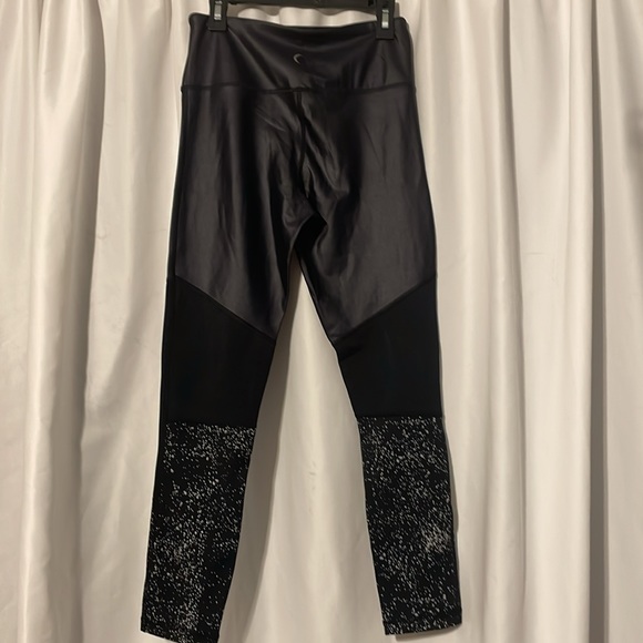 ZYIA Pants - EUC Zyia Active Worn Once black faux leather splatter leggings size 6-8